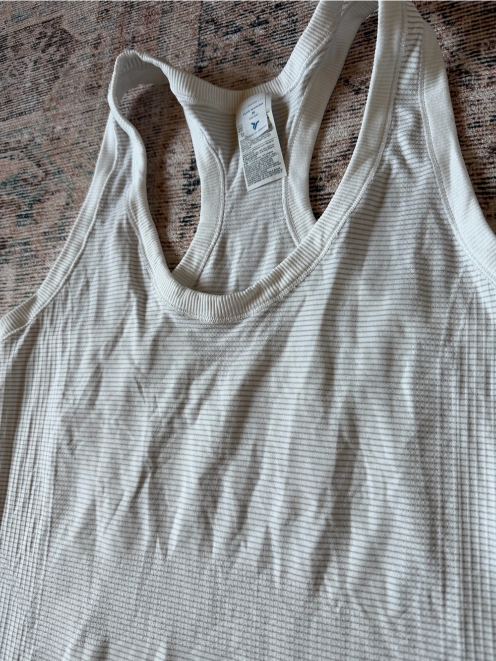Old Navy Cream Ribbed Racerback Tank - Picture 2 of 3